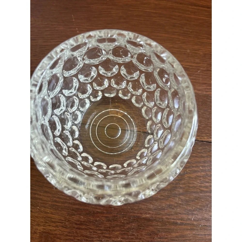Fitz & Floyd Optic Crystal Glass Votive Candlestick candle holder Coin Dot